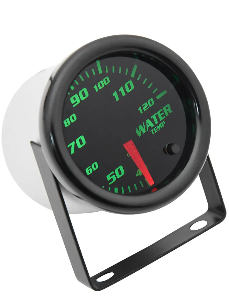 52mm vízhőmérséklet-mérő színekkel LED füstfelület 1/8 NPT érzékelő adapter 40-120 Celsius motorkerékpár autó mérő voltmérő 24V - 1