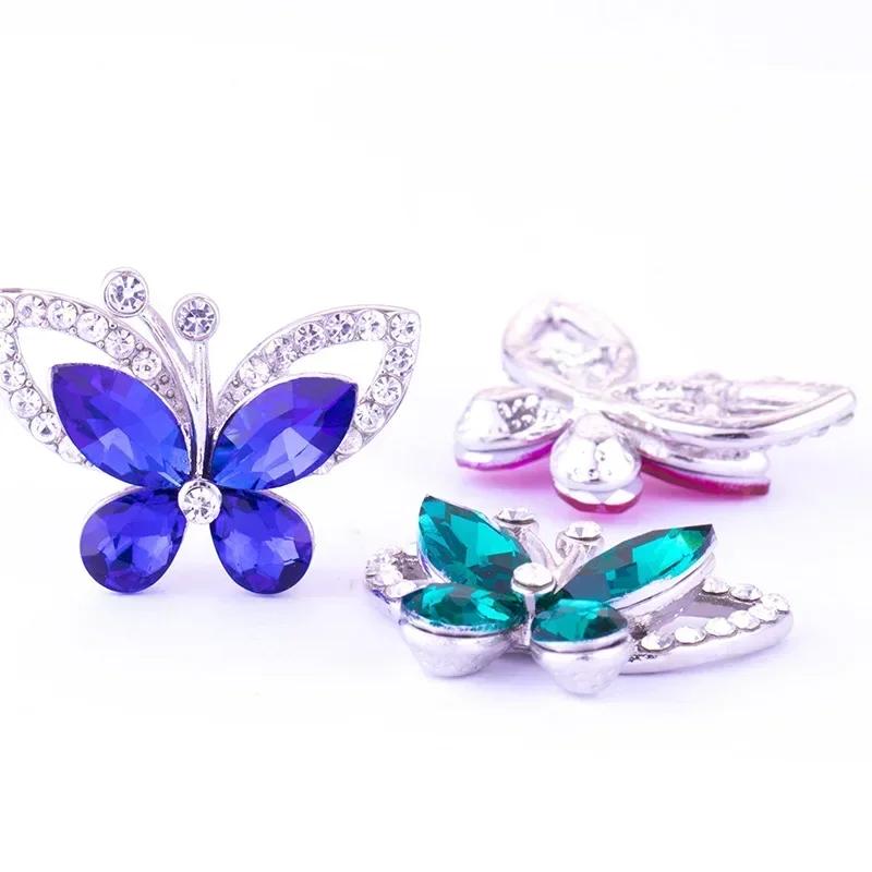 5db pillangó alakú gombok kristály strasszos rátétes fém alap stílusos kristályüveg háttámla ékszervarráshoz ruhák cipők - 4