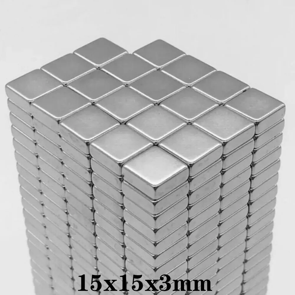 5DBS 15x15x3 erős lemez ritkaföldfém mágneses 15x15x3mm blokk téglalap alakú neodímium mágnesek 15 * 15 * 3 mm mágnes - 3