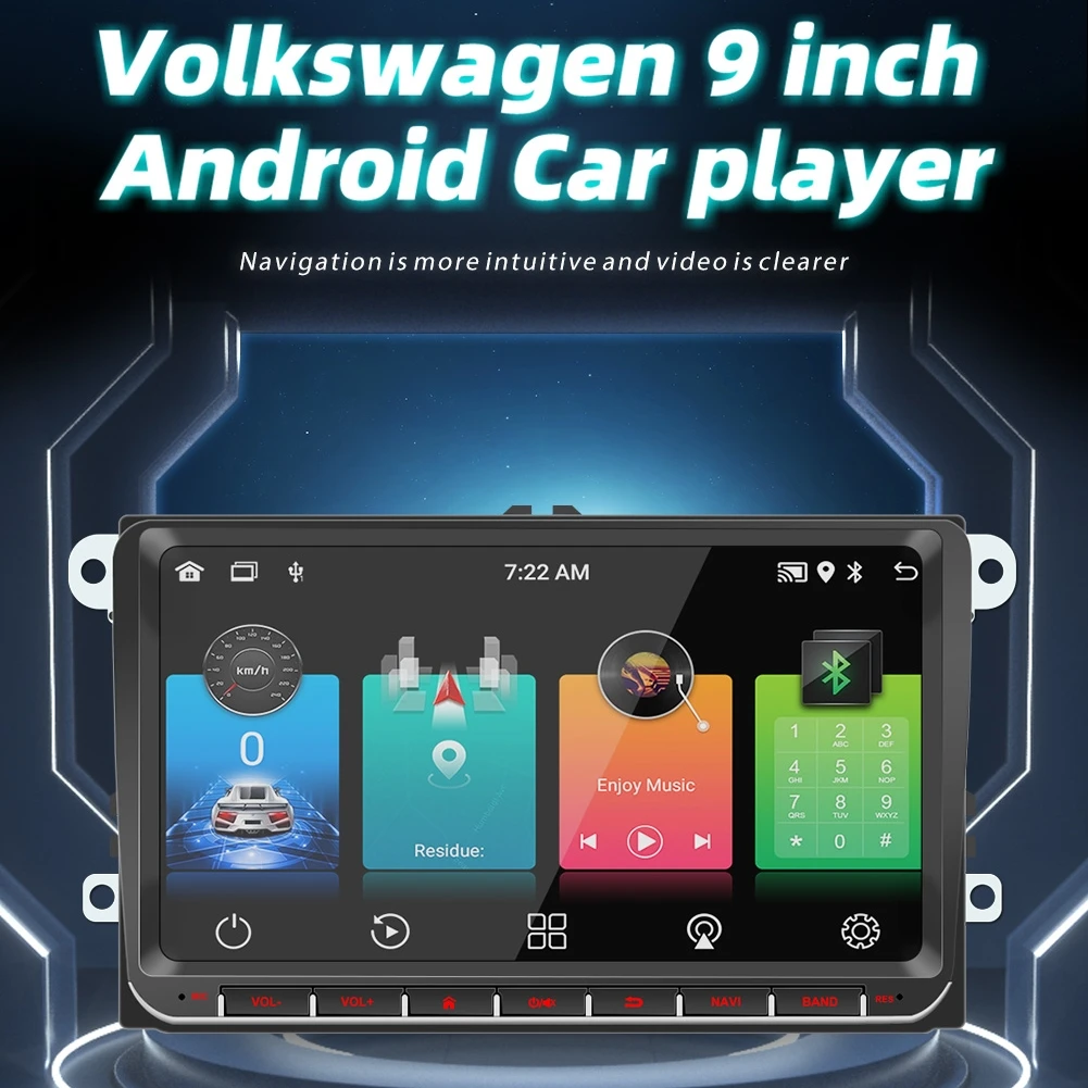 9'' Autórádió Android Volkswagen Passat B6 B7 GOLF POLO Jetta Tiguan VW Skoda 2Din multimédia lejátszó Carplay Wireless - 2