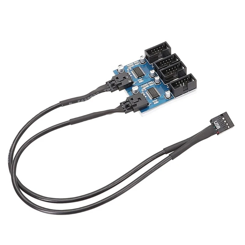 9pin USB fejléc apa 1 - 2/4 anya hosszabbító kábel kártya alaplap 9 tűs USB - 0