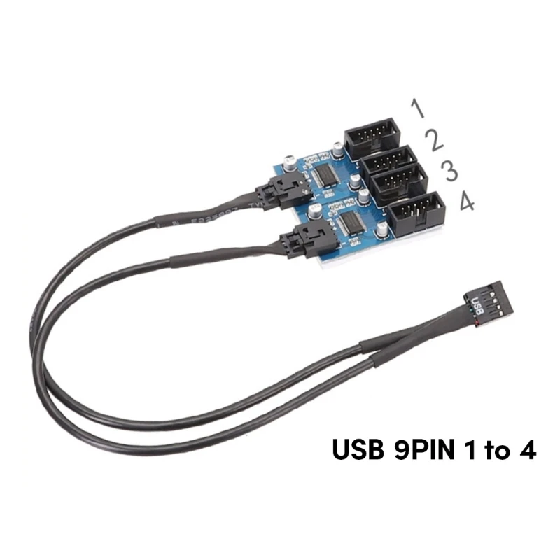 9pin USB fejléc apa 1 - 2/4 anya hosszabbító kábel kártya alaplap 9 tűs USB - 1
