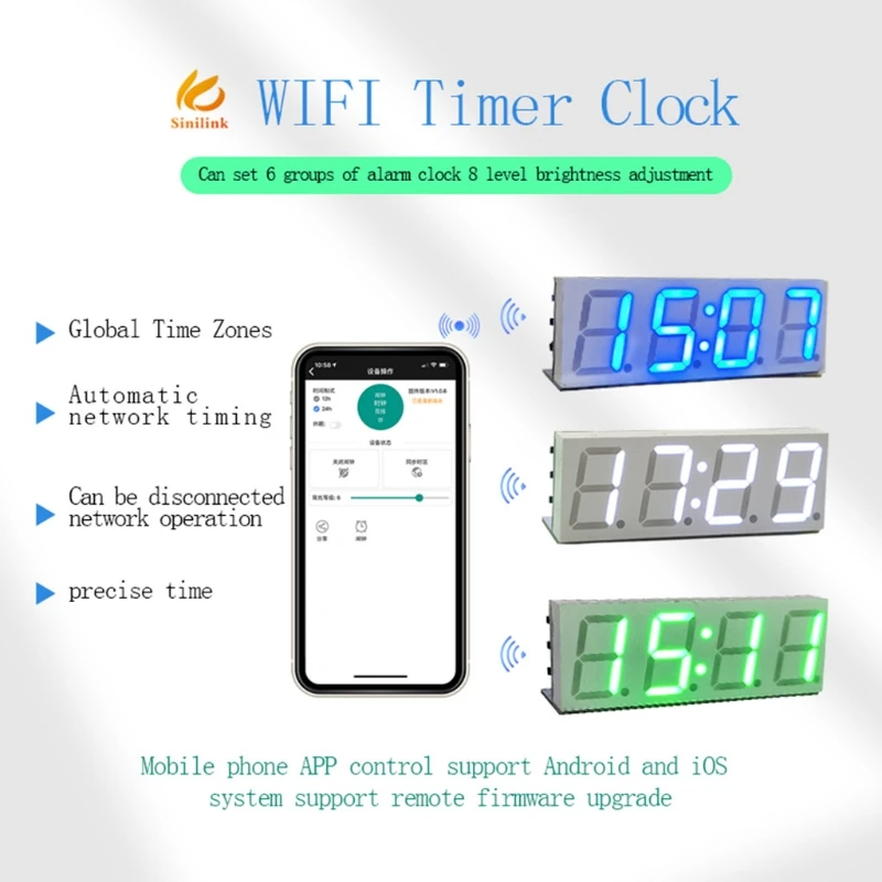 A2UD Wifi az idő szervizórájához Automatikus óra DIY digitális elektronikus óra - 2