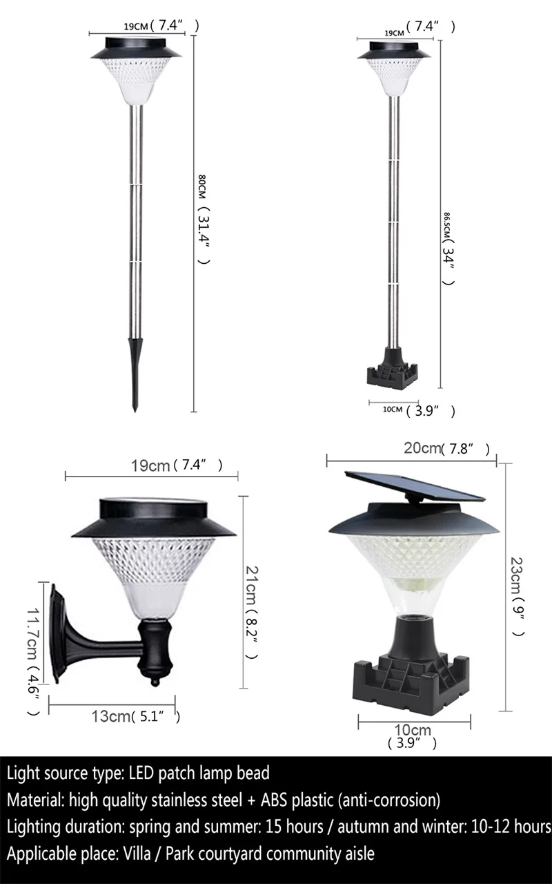 AFRA Napelemes lámpa Modern fűnyíró lámpa 39 LED vízálló IP65 kültéri dekoratív udvari parkkerthez - 4