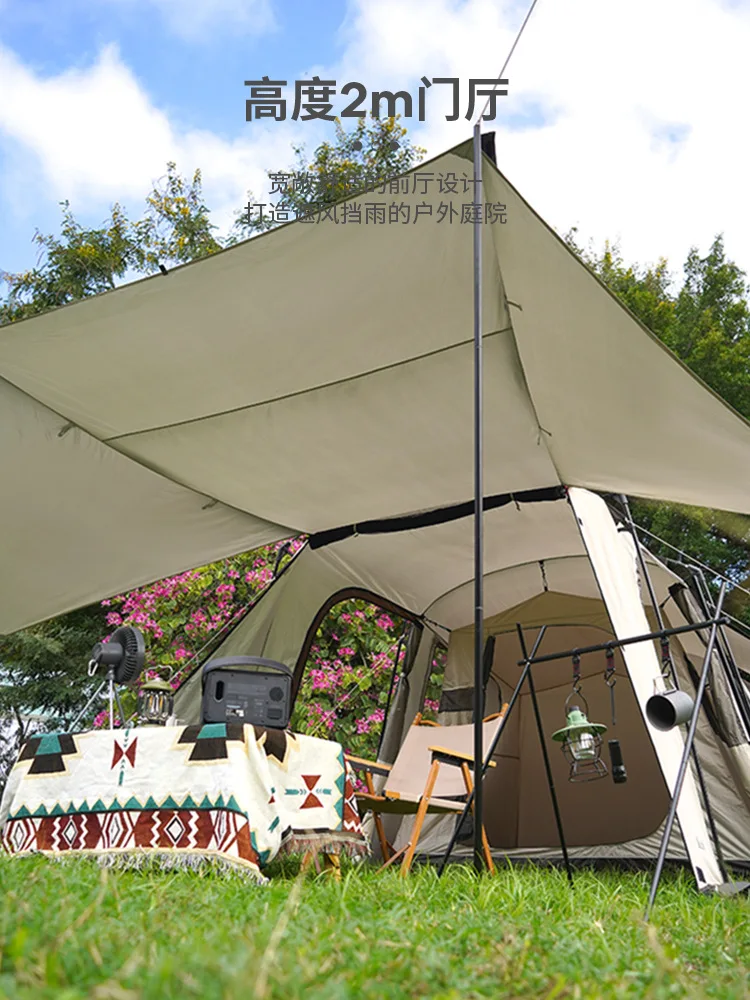  alagút sátor, kültéri sátor, kétrétegű esőálló és szélálló kültéri kemping több mint négy évszakos sátor számára - 2