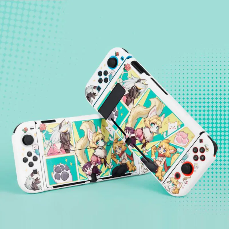 Animal Party kemény TV dokkoló fedél állvány töltő Crystal Shell Nintendo Switch Oled NS Joy-Con vezérlő TPU védő tok - 0