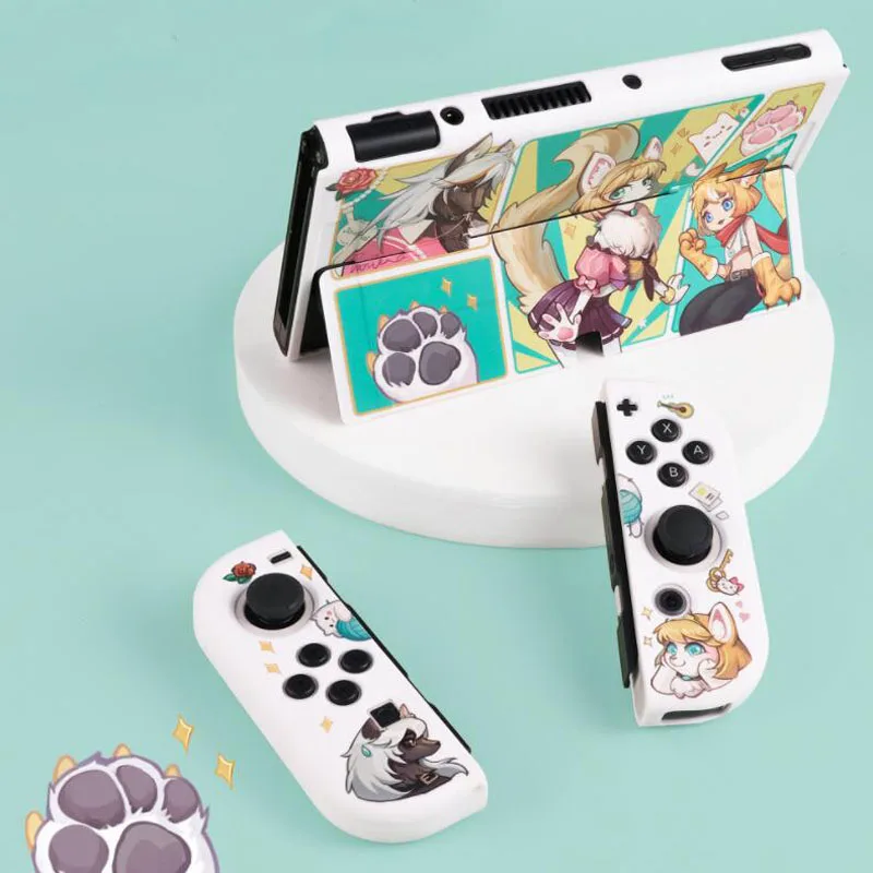 Animal Party kemény TV dokkoló fedél állvány töltő Crystal Shell Nintendo Switch Oled NS Joy-Con vezérlő TPU védő tok - 2