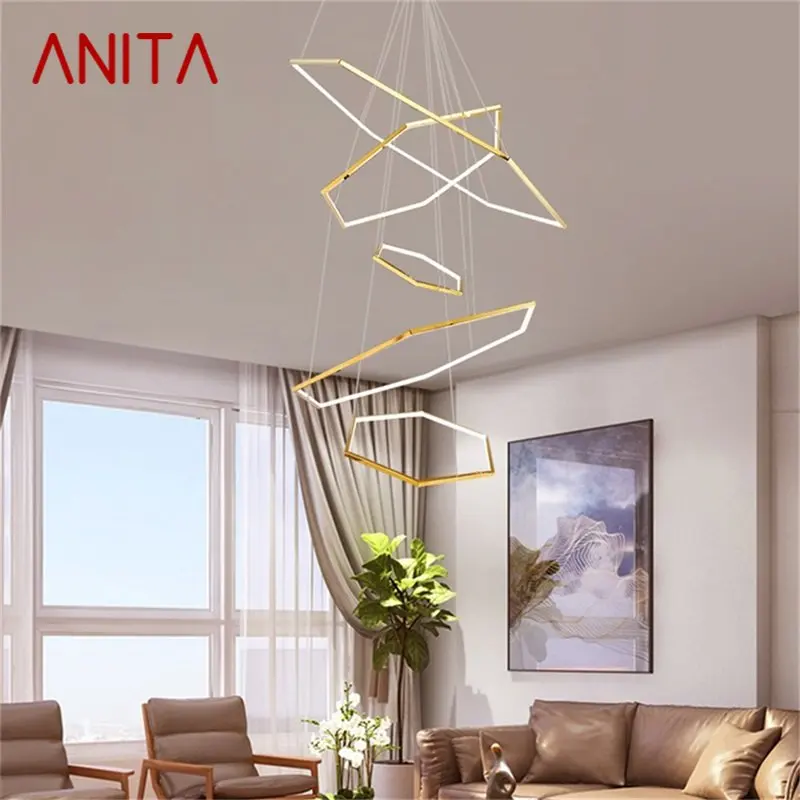 ANITA Nordic függőlámpák arany kreatív modern LED lámpatest lakberendezéshez Nappali - 0