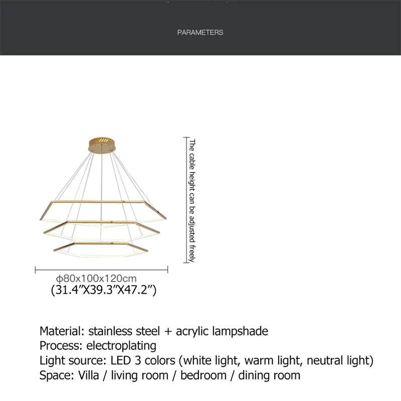 ANITA Nordic függőlámpák arany kreatív modern LED lámpatest lakberendezéshez Nappali - 5