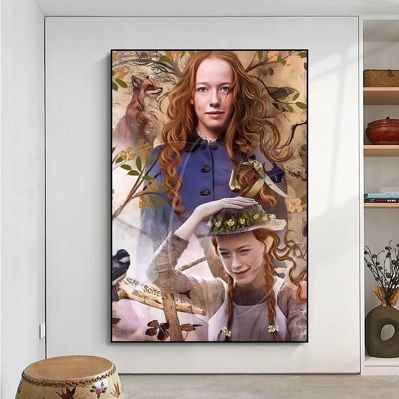 Anne egy E filmmel Öntapadós művészeti plakát Díszes fali matrica a nappalihoz Bár dekoráció Fali dekoráció - 2
