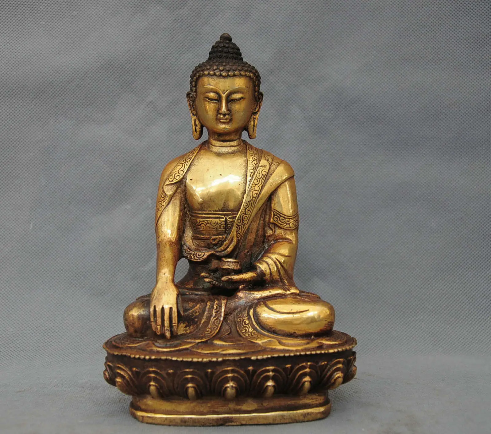 Antik bronz Buddha szobor Amitábha buddhizmus szakjamuni tibeti Sit apothecar - 0