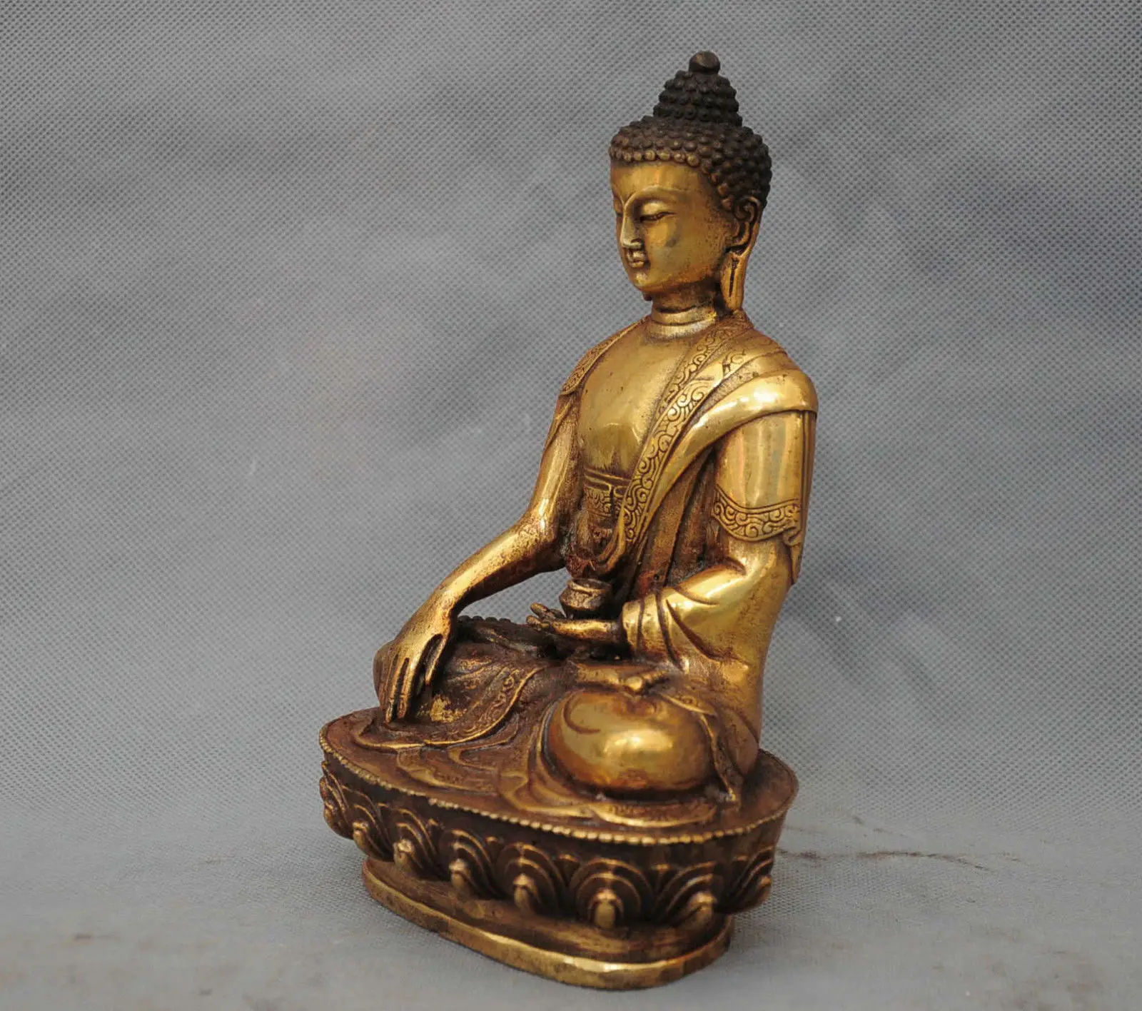 Antik bronz Buddha szobor Amitábha buddhizmus szakjamuni tibeti Sit apothecar - 1