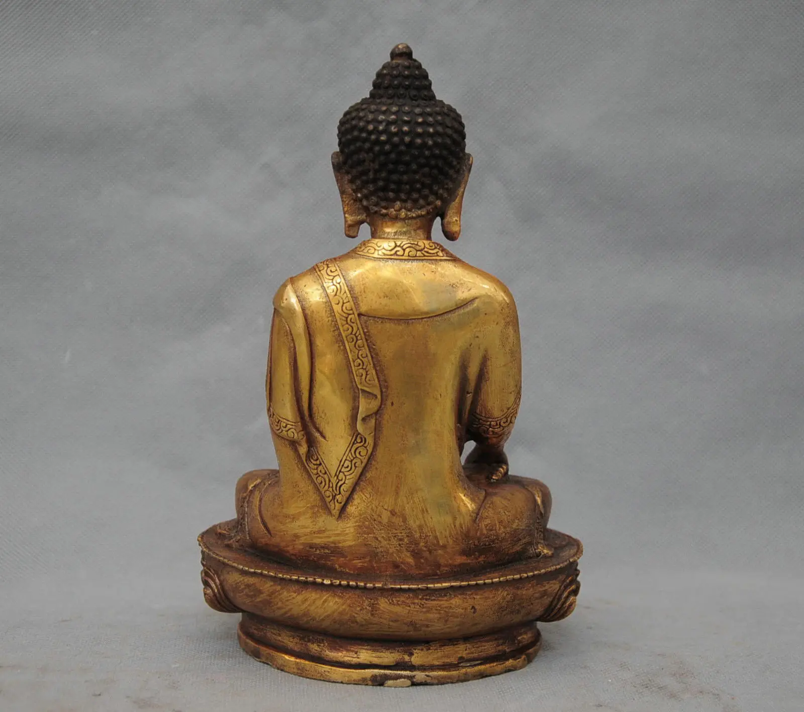 Antik bronz Buddha szobor Amitábha buddhizmus szakjamuni tibeti Sit apothecar - 3