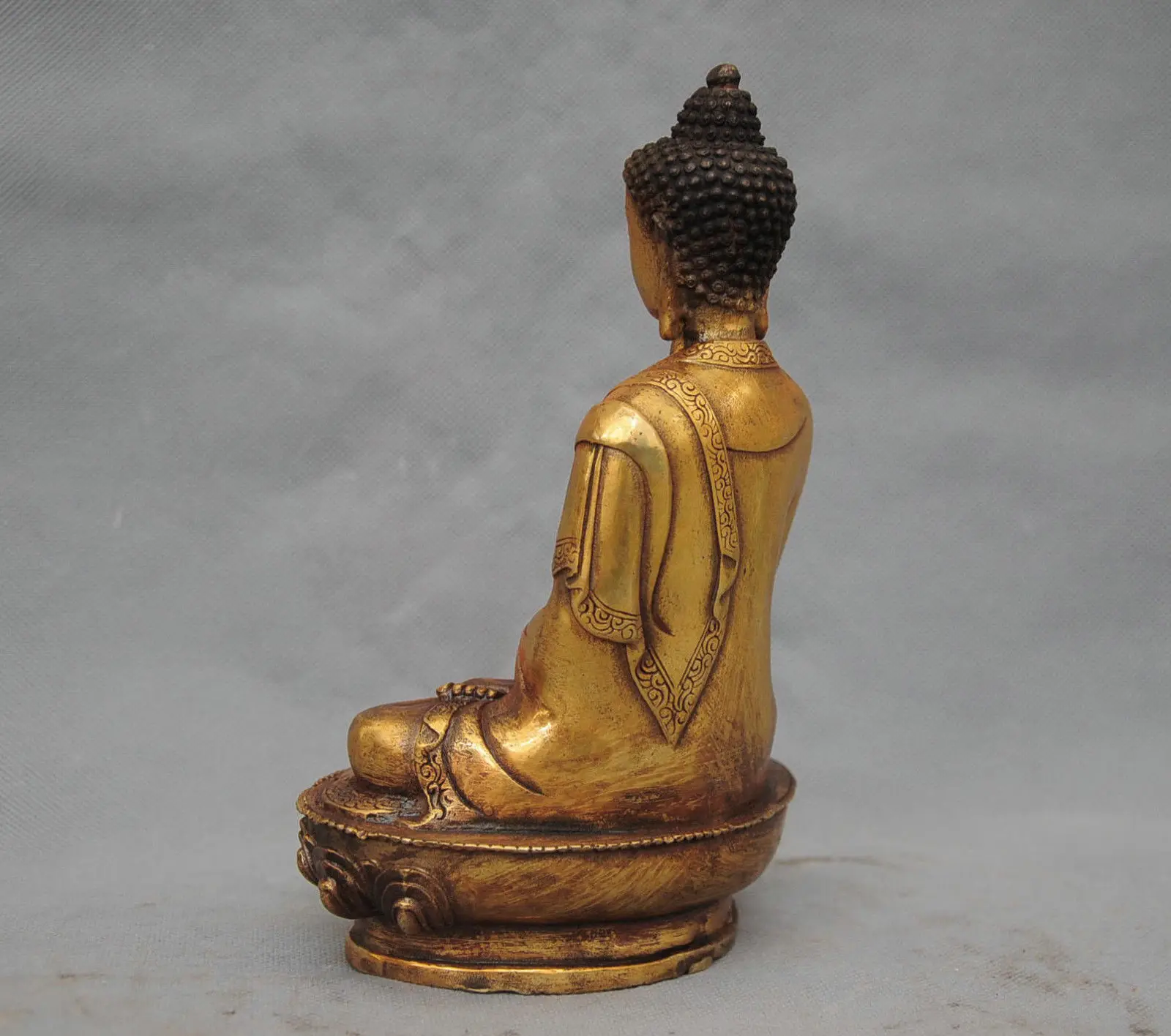 Antik bronz Buddha szobor Amitábha buddhizmus szakjamuni tibeti Sit apothecar - 4