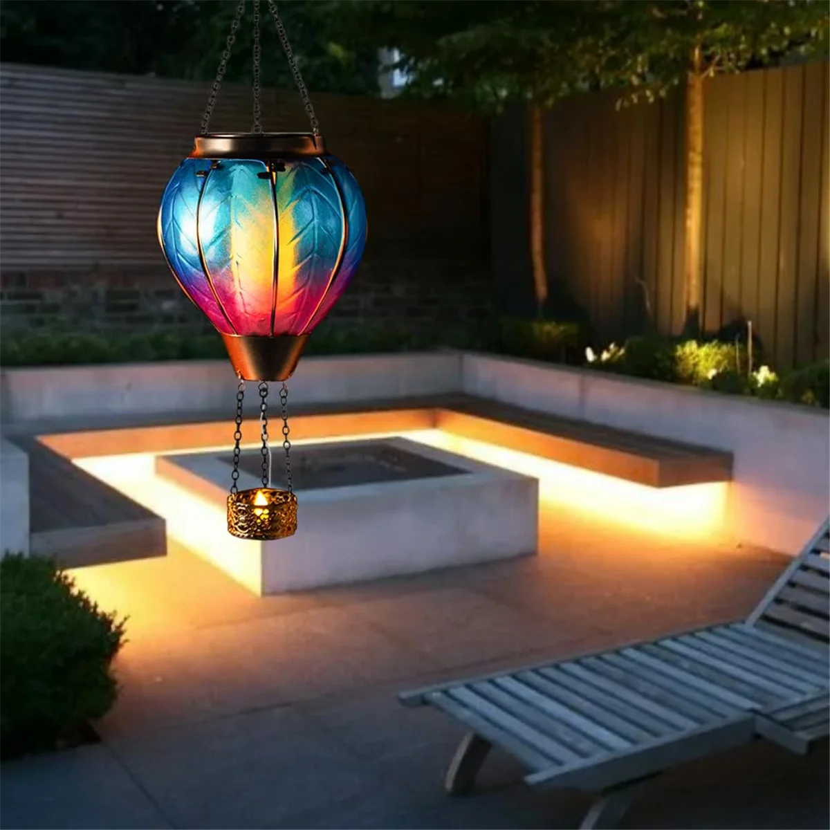 Art & Gift Solar hőlégballon lámpás - Függő napelemes LED lámpák, vízálló hordozható dekoratív - 1