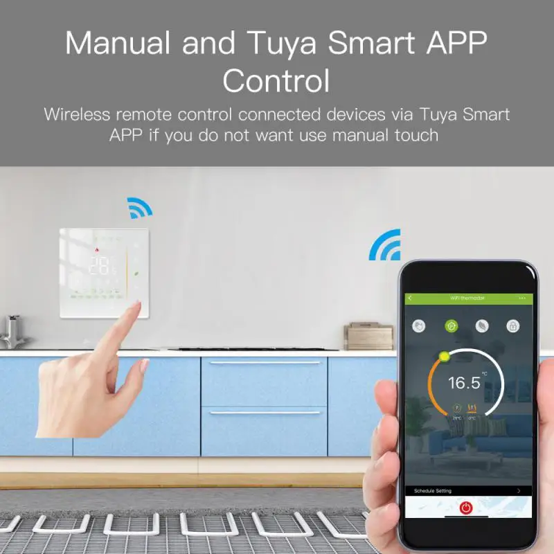 AUBESS Tuya WiFi intelligens víz / elektromos padlófűtés termosztát vízgáz kazán hőmérséklete az intelligens élethez Alexa Google Home - 3