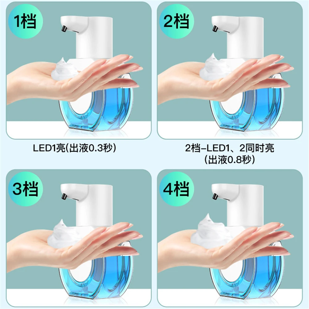Automatikus érzékelő szappanadagoló falra szerelhető intelligens infravörös érzékelő habadagoló Fürdőszoba érintés nélküli kézi mosógép 420ML - 2