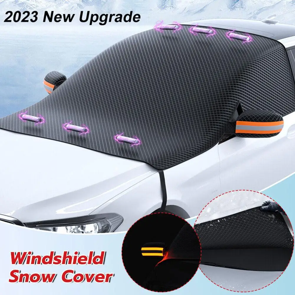  Autó szélvédőfedél hóhoz mágneses rögzítésű autó napernyő szélvédő hótakaró fagyvédő vízálló autó kiegészítők E4T7 - 1