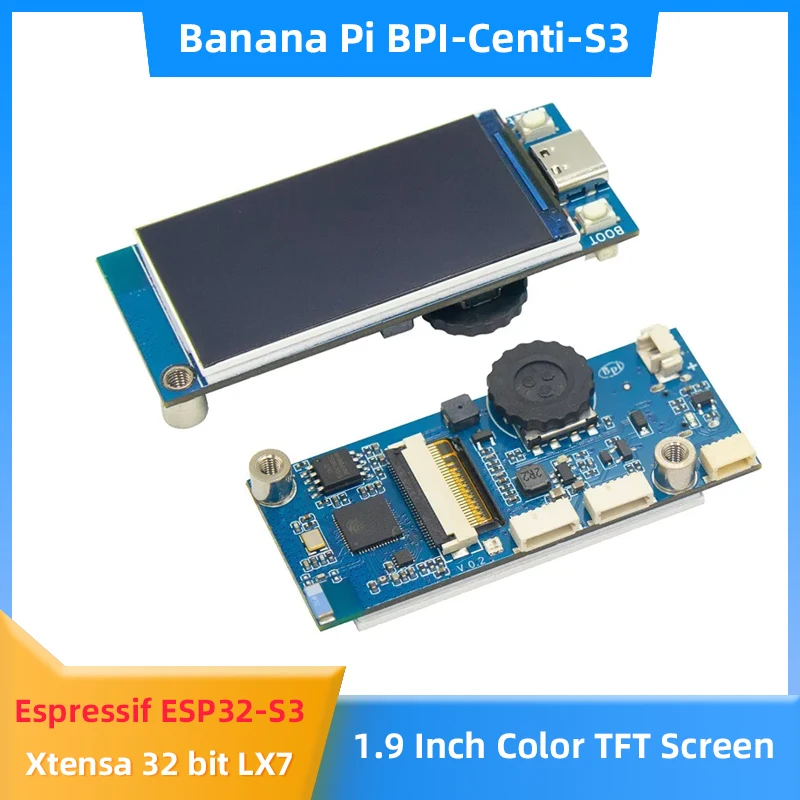 Banán Pi BPI-Centi-S3 Xtensa 2M PSRAM 8M FLASH 2.4G WIFI BT Bluetooth Mesh Onboard 1,9 hüvelykes színes képernyőfejlesztő kártya - 0