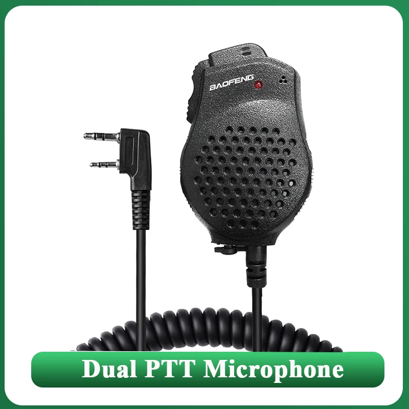 Baofeng UV-82 kettős PTT mikrofon hangszóró vállmikrofon érintő headset DM-1701 UV-K5 UV-K6 UV17 UV5RH UV18 Pro Walkie Talkie - 0
