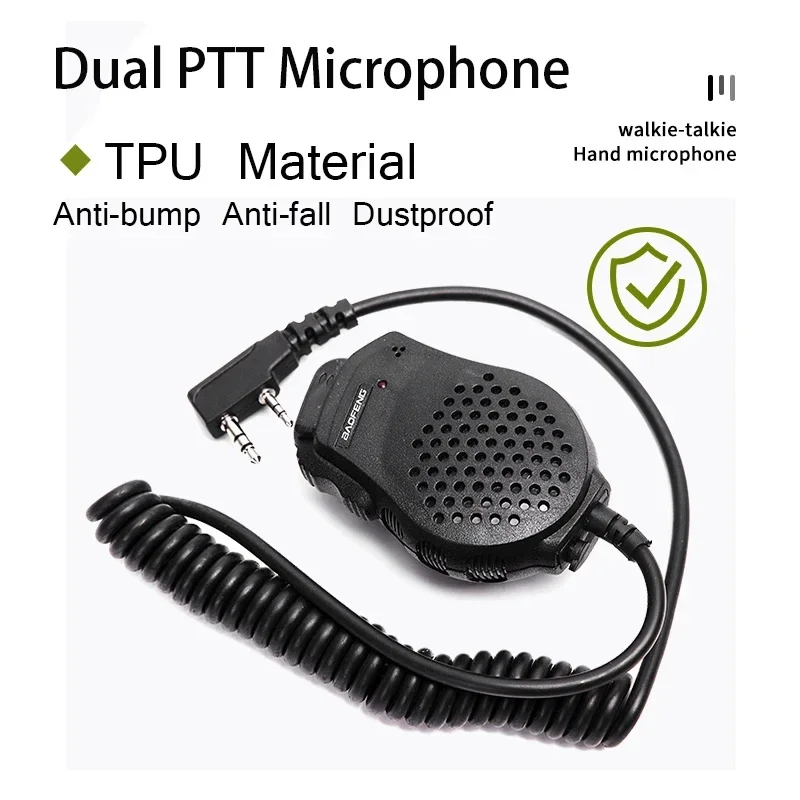Baofeng UV-82 kettős PTT mikrofon hangszóró vállmikrofon érintő headset DM-1701 UV-K5 UV-K6 UV17 UV5RH UV18 Pro Walkie Talkie - 1