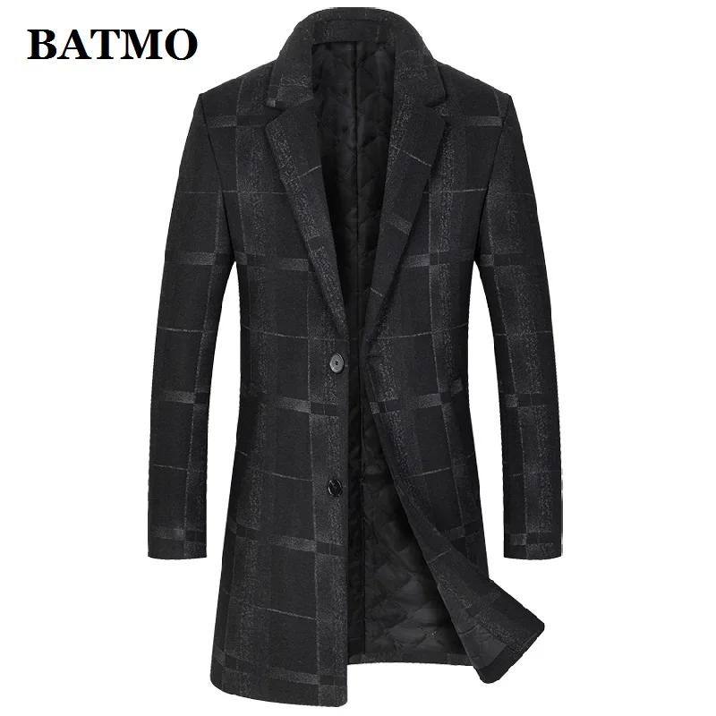 BATMO 2023 új jövevény őszi-téli kockás gyapjú árokkabát férfiak, férfi kabát férfi kabát M8828 - 2