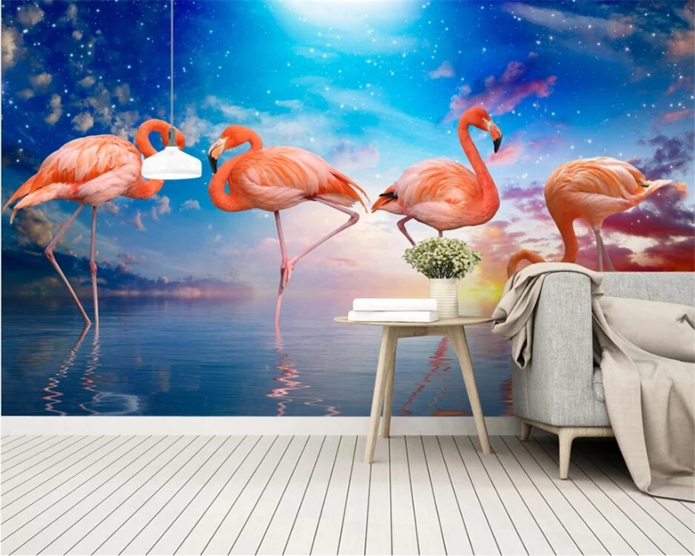 beibehang Egyéni modern északi minimalista flamingó Golden Line TV háttér tapéta fali papírok lakberendezés papír papír peint - 2