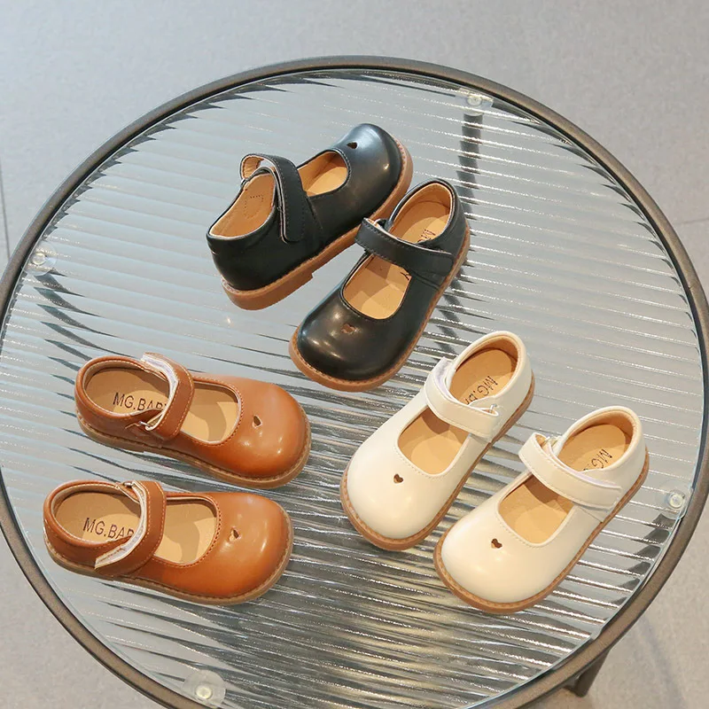 British Kid Leather Shoe2023summer Új Classic Kdi Shoe Fashion Princess Shoe Allmatch Girl Shoe Casual Boy Shoe Mary Janes cipő - 0