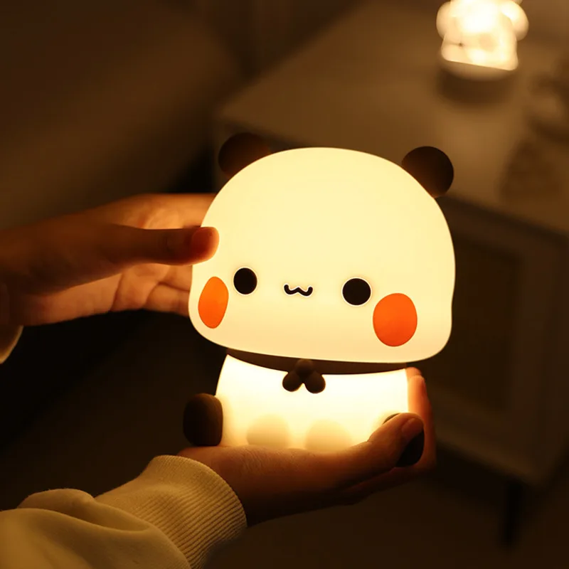 Bubu és Dudu Bear éjszakai fény panda lámpa Mitao Yiers rajzfilm éjjeli hálószoba asztali lámpa aranyos nappali dekoráció gyerek ajándék - 1