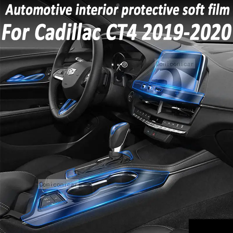 Cadillac CT4 2019 2020 sebességváltó panel műszerfal navigáció Autóipari belső védőfólia TPU karcmentes - 0