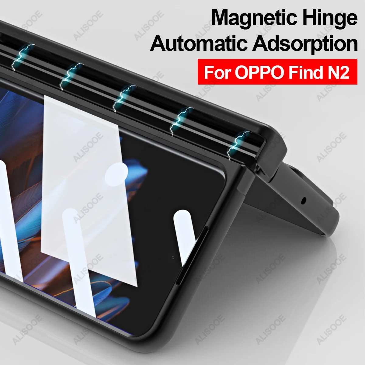 Capa az OPPO-hoz Find N2 5G tok mágneses zsanértartó állvány védőburkolat OPPO-hoz N2 tokok keresése elülső üveggel - 1