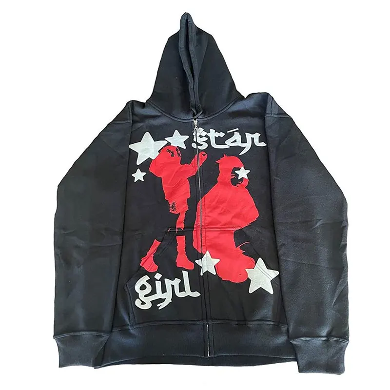 Chicvoy Gothic Y2K Women Tops Grunge Oversized Hoodie Star Girl Sudaderas Streetwear Cipzáras pulóver Harajuku Retro - 1