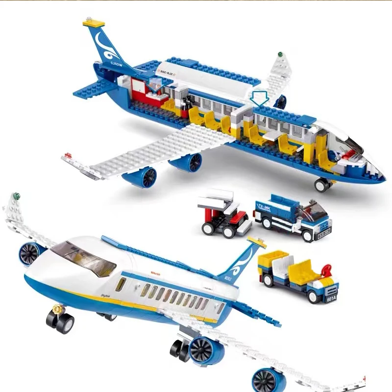 City Plane Nemzetközi Repülőtér Airbus építőelemek Teherszállító utasszállító Orvosi mentőrepülőgép Modell kockakészlet Játékok gyerekeknek - 4