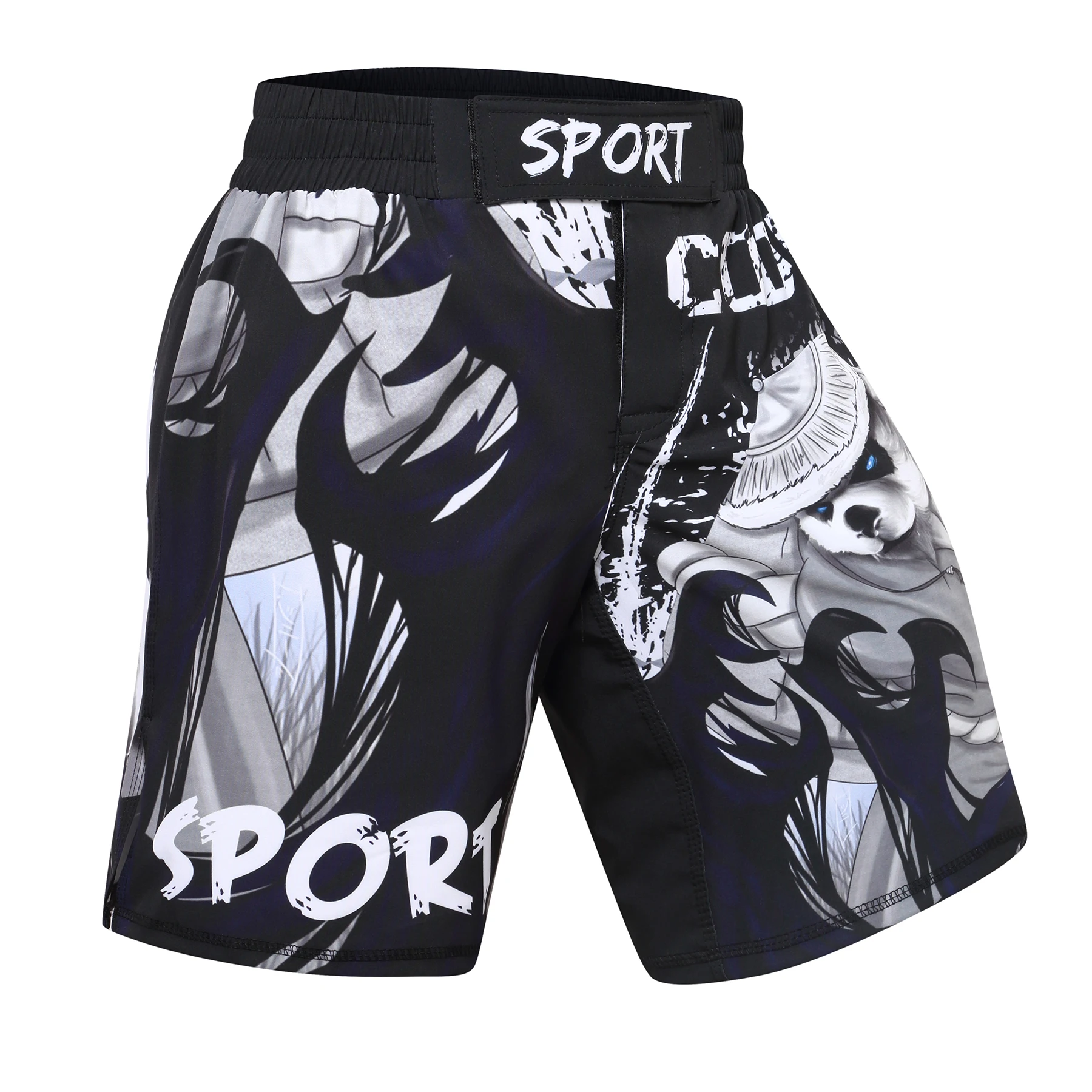 Cody Lundin edzés Kiváló minőségű MMA rövidnadrág férfiaknak egyedi logó 3D nyomtatási rövidnadrág Férfi fekete légáteresztő edzőterem rugalmas sportruházat - 4