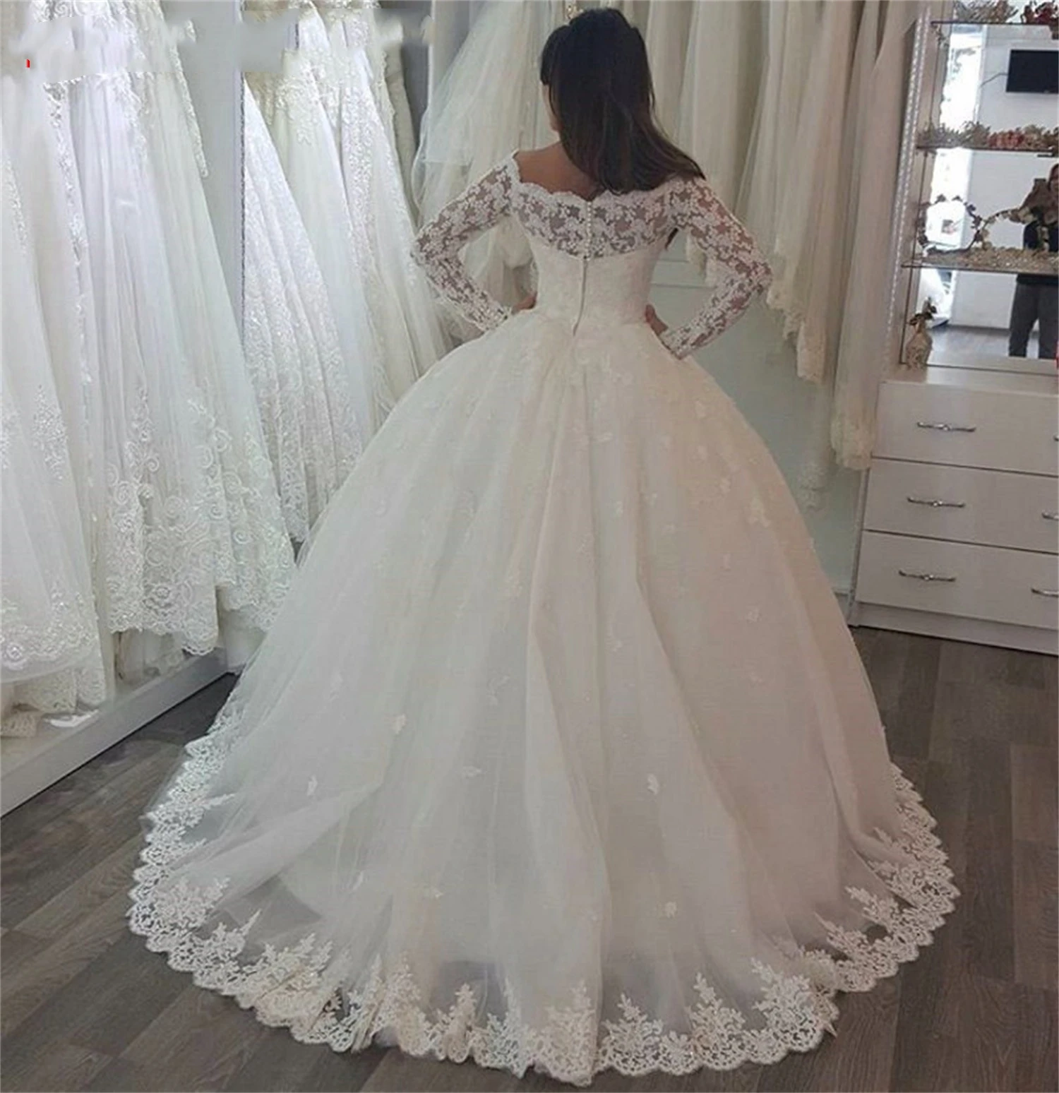 Csipke menyasszonyi ruha menyasszonyi ruhák nőknek 2023 Menyasszonyi menyasszonyi esküvői ruhák 2024 Bepeithy hivatalos áruház Női elegáns ruhák - 3