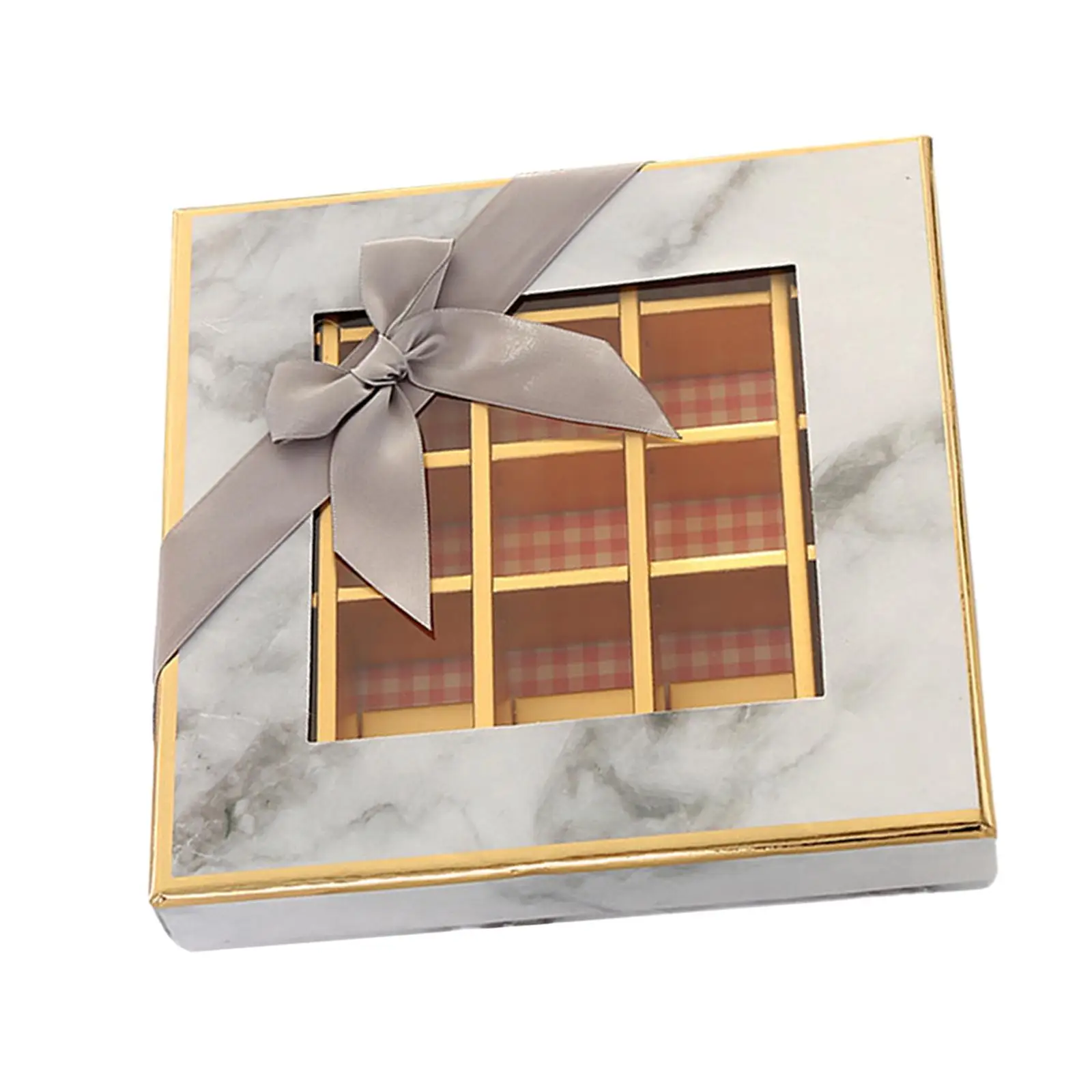 Csokoládé kijelző doboz 9 rácsos doboz ablakos doboz divatos könnyű ajándékcsomagoló doboz barátnőnek Barát karácsony - 1