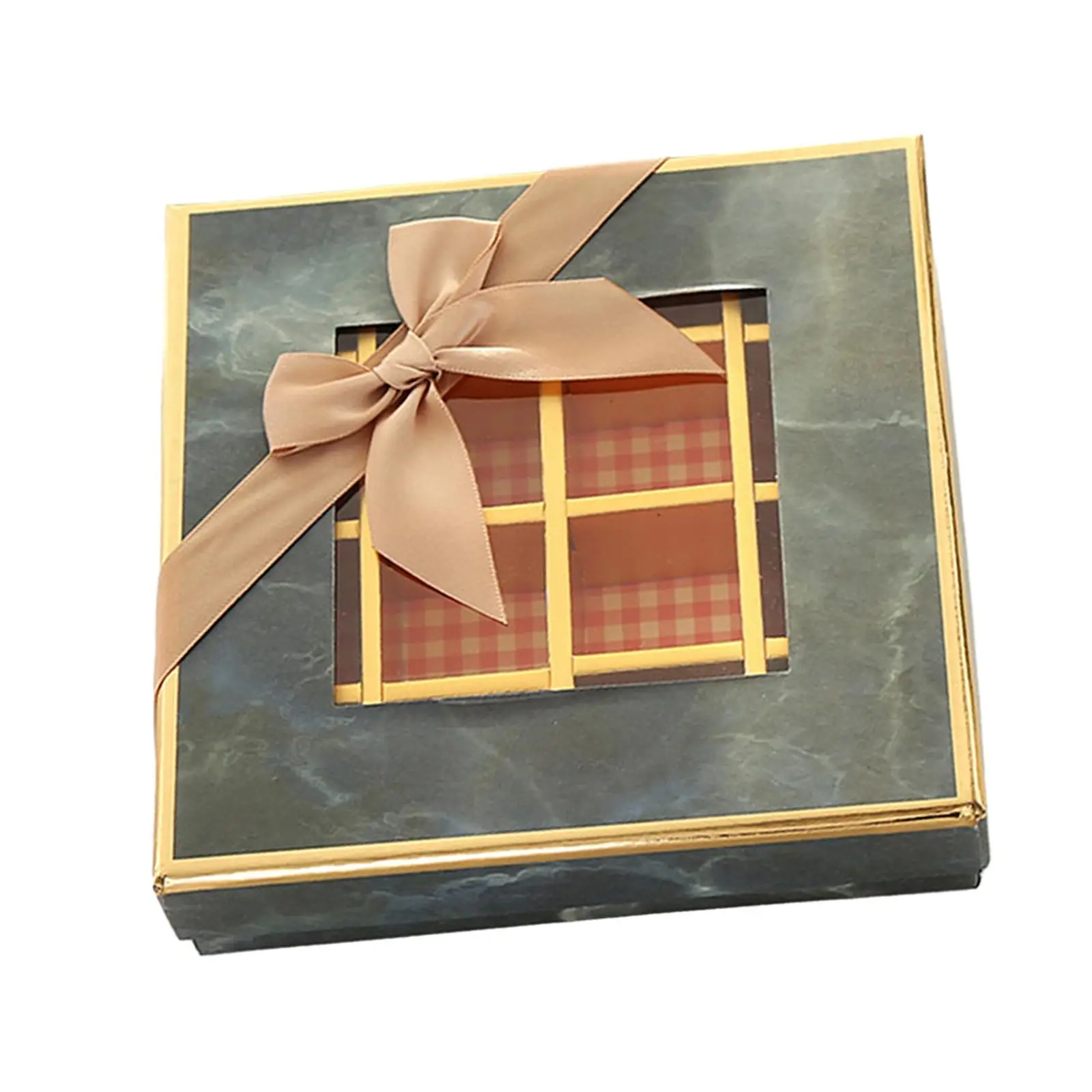 Csokoládé kijelző doboz 9 rácsos doboz ablakos doboz divatos könnyű ajándékcsomagoló doboz barátnőnek Barát karácsony - 2