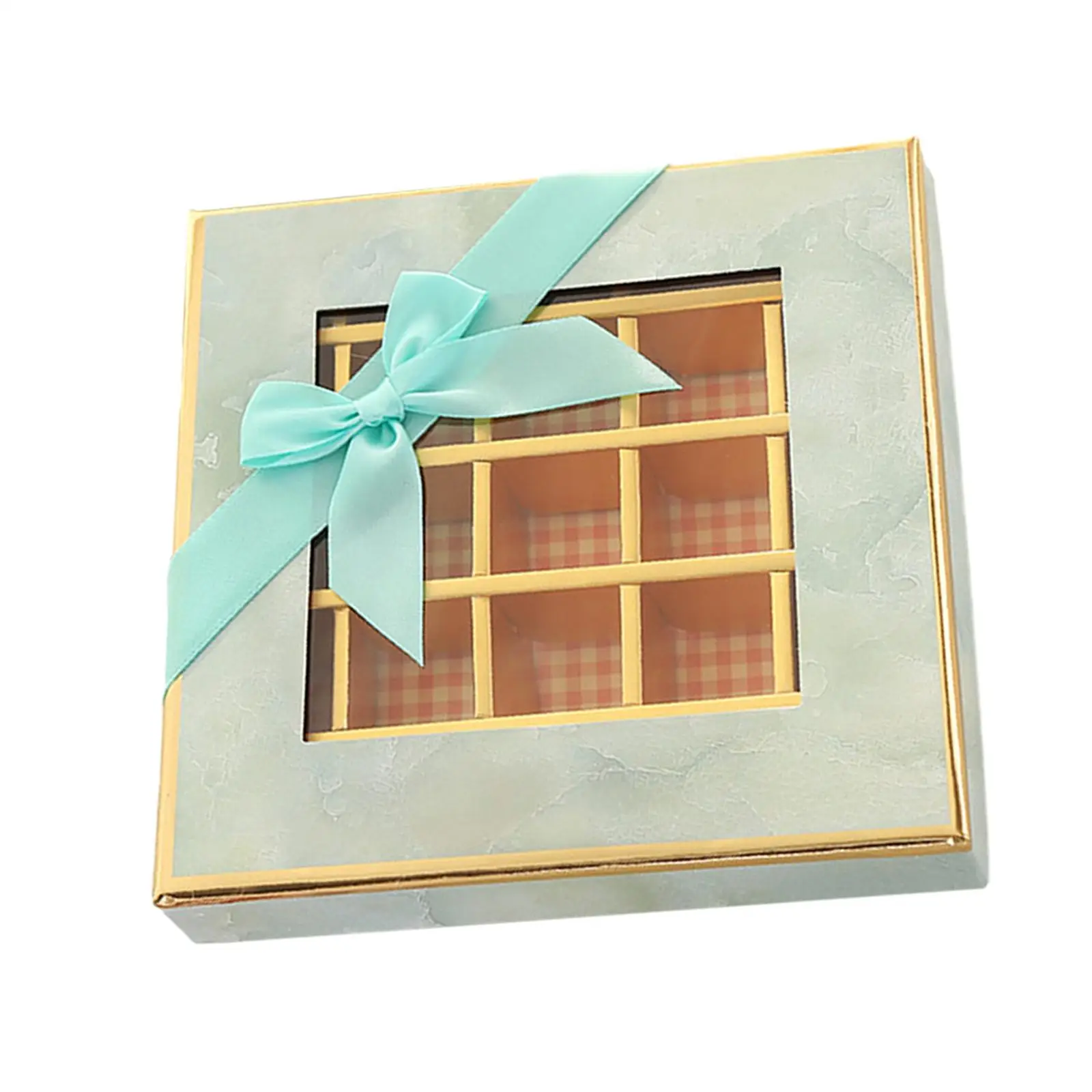 Csokoládé kijelző doboz 9 rácsos doboz ablakos doboz divatos könnyű ajándékcsomagoló doboz barátnőnek Barát karácsony - 4