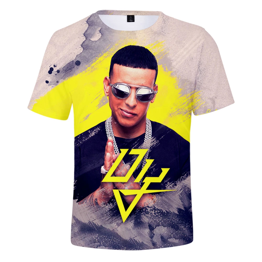Daddy Yankee 3D mintás póló laza rövid ujjú alkalmi All-match pólók rövid ujjú - 0