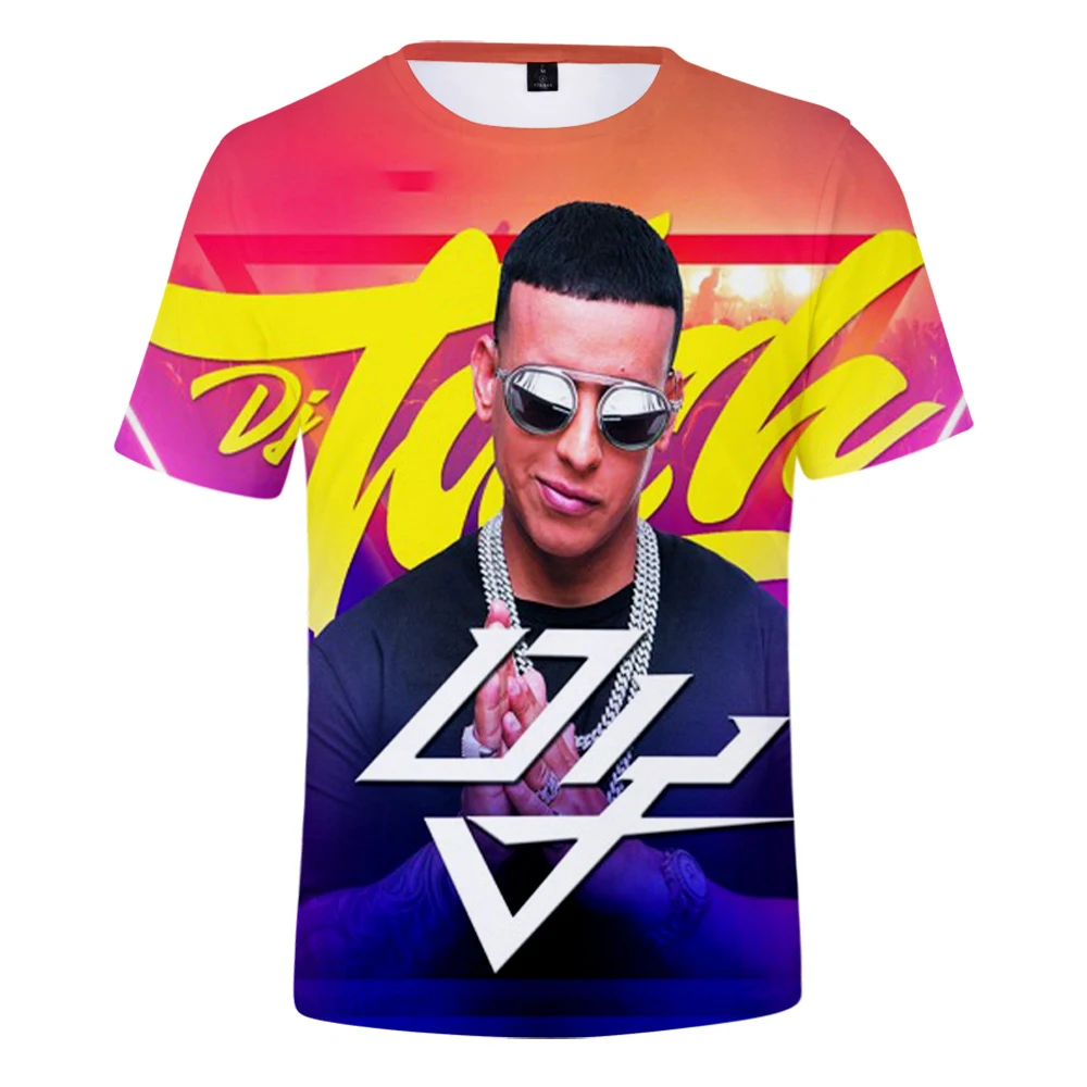 Daddy Yankee 3D mintás póló laza rövid ujjú alkalmi All-match pólók rövid ujjú - 2