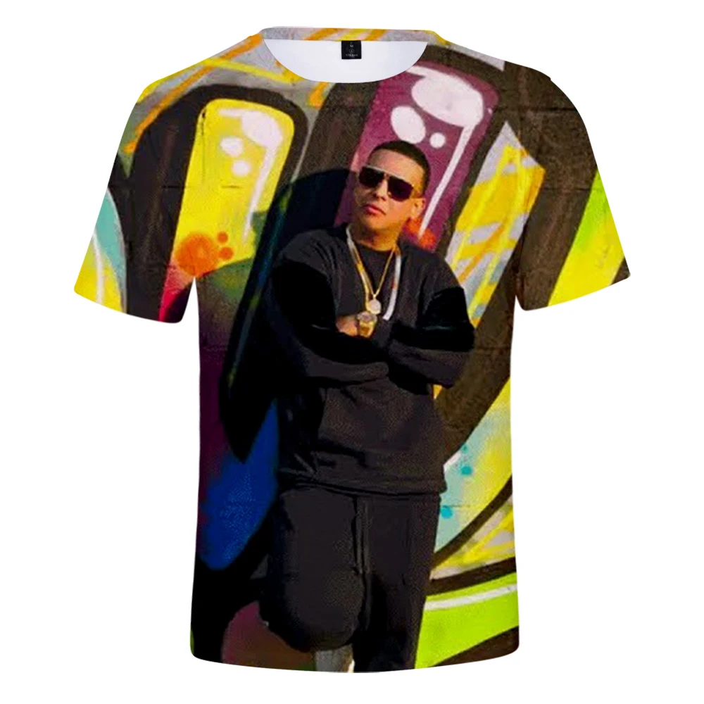 Daddy Yankee 3D mintás póló laza rövid ujjú alkalmi All-match pólók rövid ujjú - 3