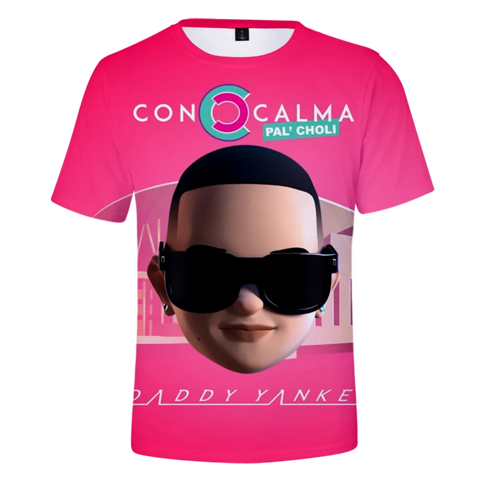 Daddy Yankee 3D mintás póló laza rövid ujjú alkalmi All-match pólók rövid ujjú - 5