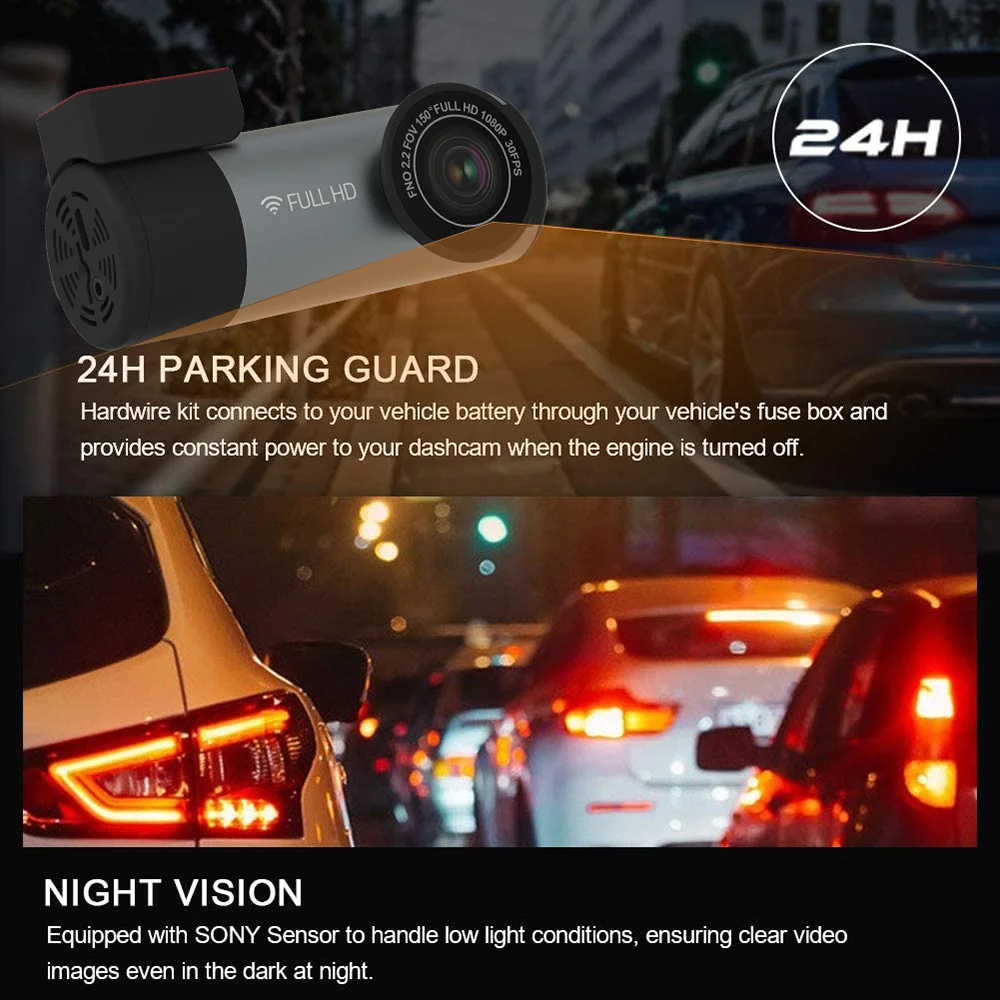  Dash Cam WIFI FULL HD 1080P szuper mini autós kamera DVR vezeték nélküli éjszakai verzió G-szenzoros vezetési felvevő több ország hangjával - 2