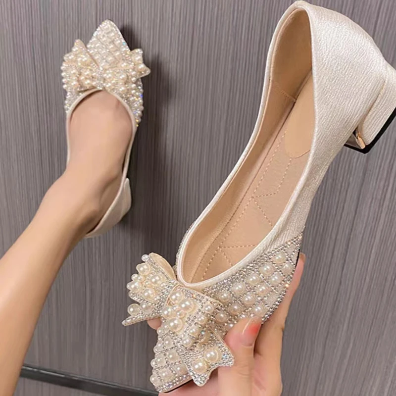 Divat gyöngy masni dekoráció Új szandál Nyári elegáns puha talp Kényelmes alkalmi alacsony sarkú női cipő Zapatos Mujer - 0