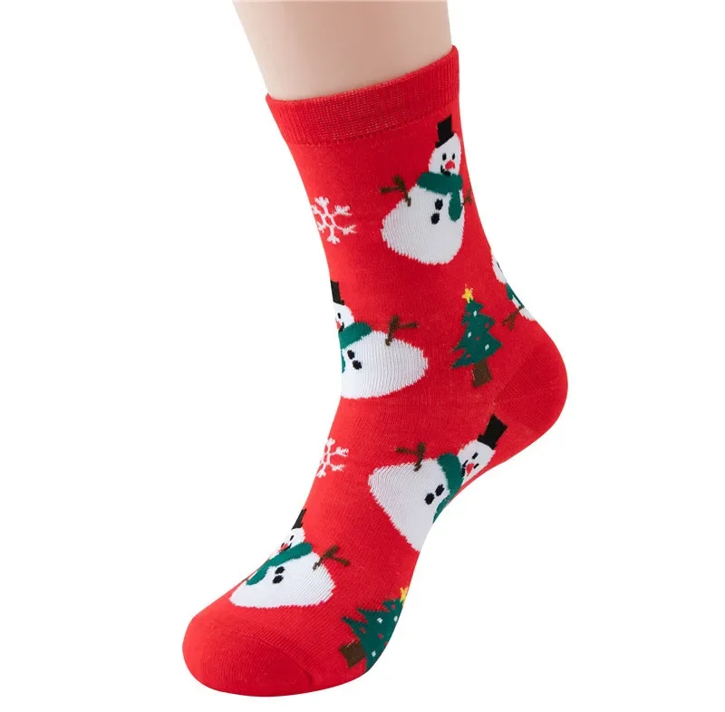 Divat Új karácsonyi zokni pamut rajzfilm karácsonyi cső piros zöld fekete minta női trend kényelmes zokni - 1