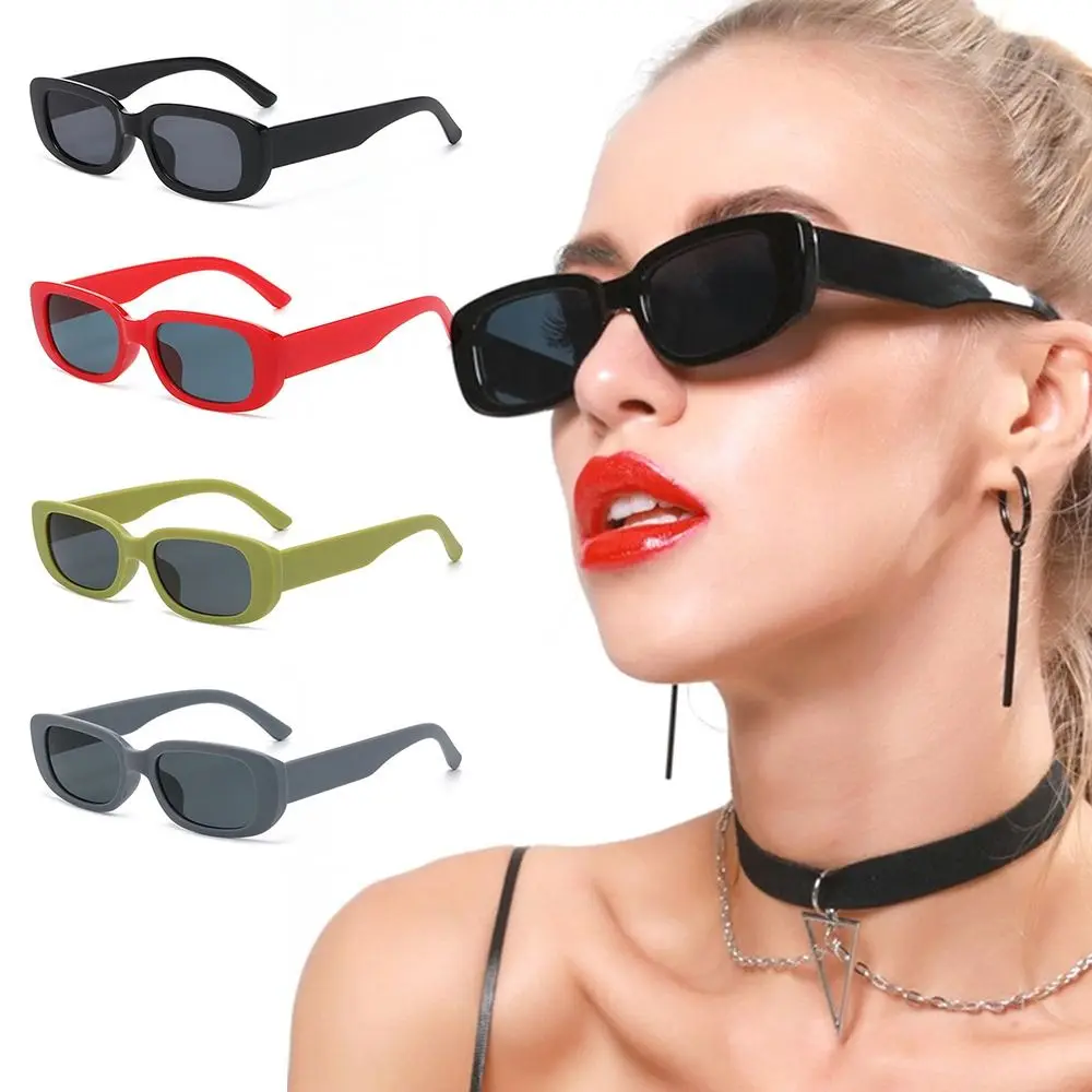 Divatos cukorka színű retro UV400 védelem vintage árnyalatok téglalap alakú napszemüvegek Napszemüvegek nőknek Férfi Y2K napszemüveg - 3
