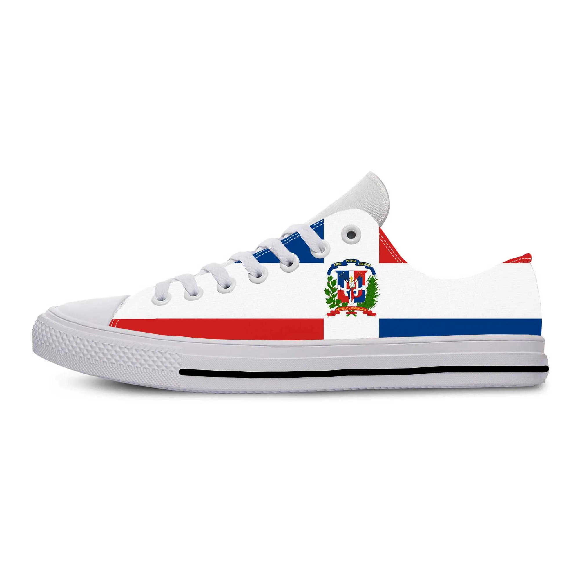 Dominikai Köztársaság Zászló Hazafias büszkeség alkalmi szövet cipők alacsony felső kényelmes lélegző 3D nyomtatás Férfi női tornacipők - 2
