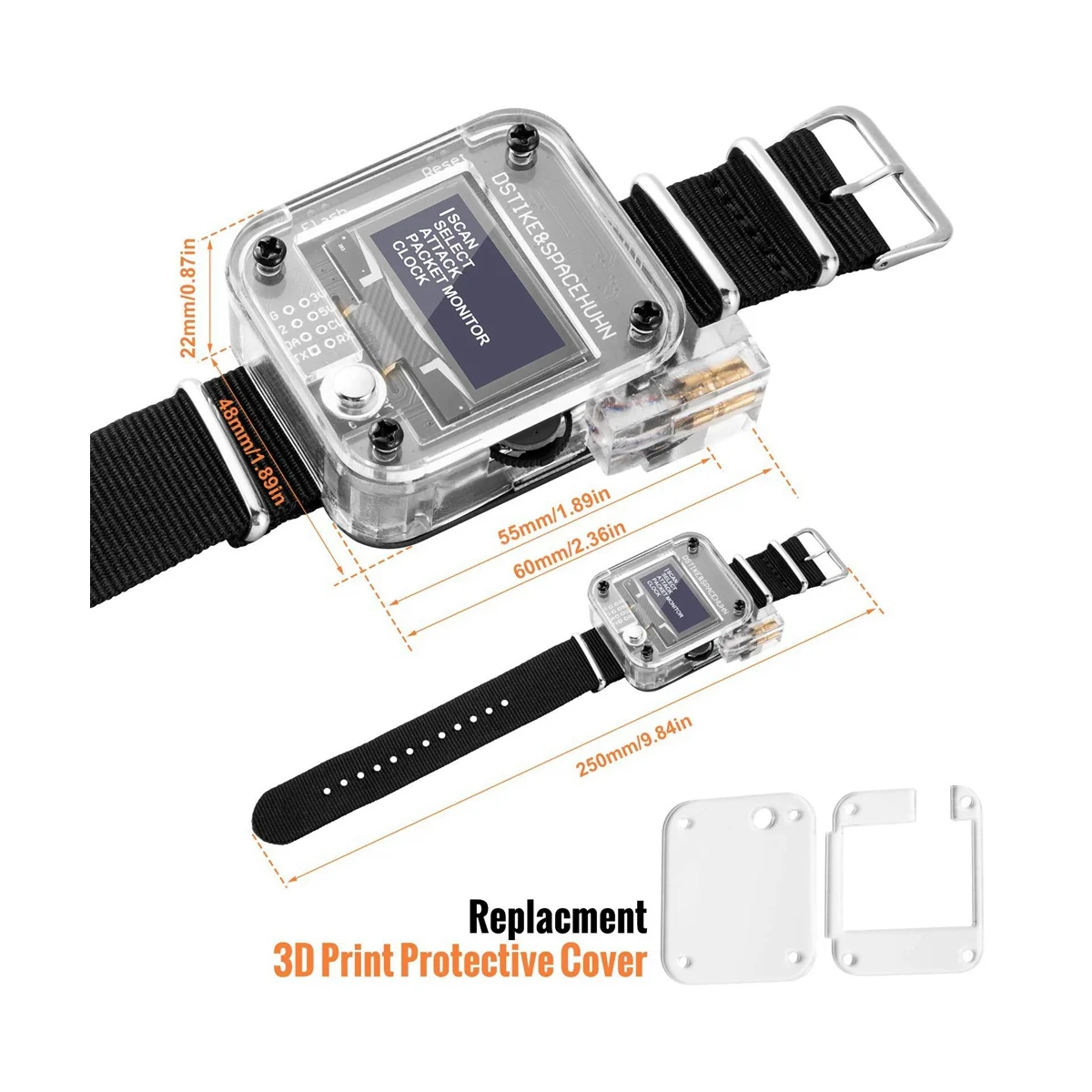 DSTIKE Deauther Watch V3 ESP8266 programozható fejlesztőtábla Hordható okosóra OLED és teszteszköz - 1