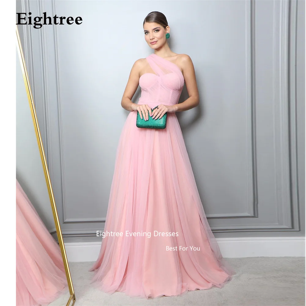 Eightree rózsaszín estélyi ruhák tüll hosszú A vonal kedvesem rakott vestidos de noche vestidos de fiesta elegantes para mujer 2023 - 0