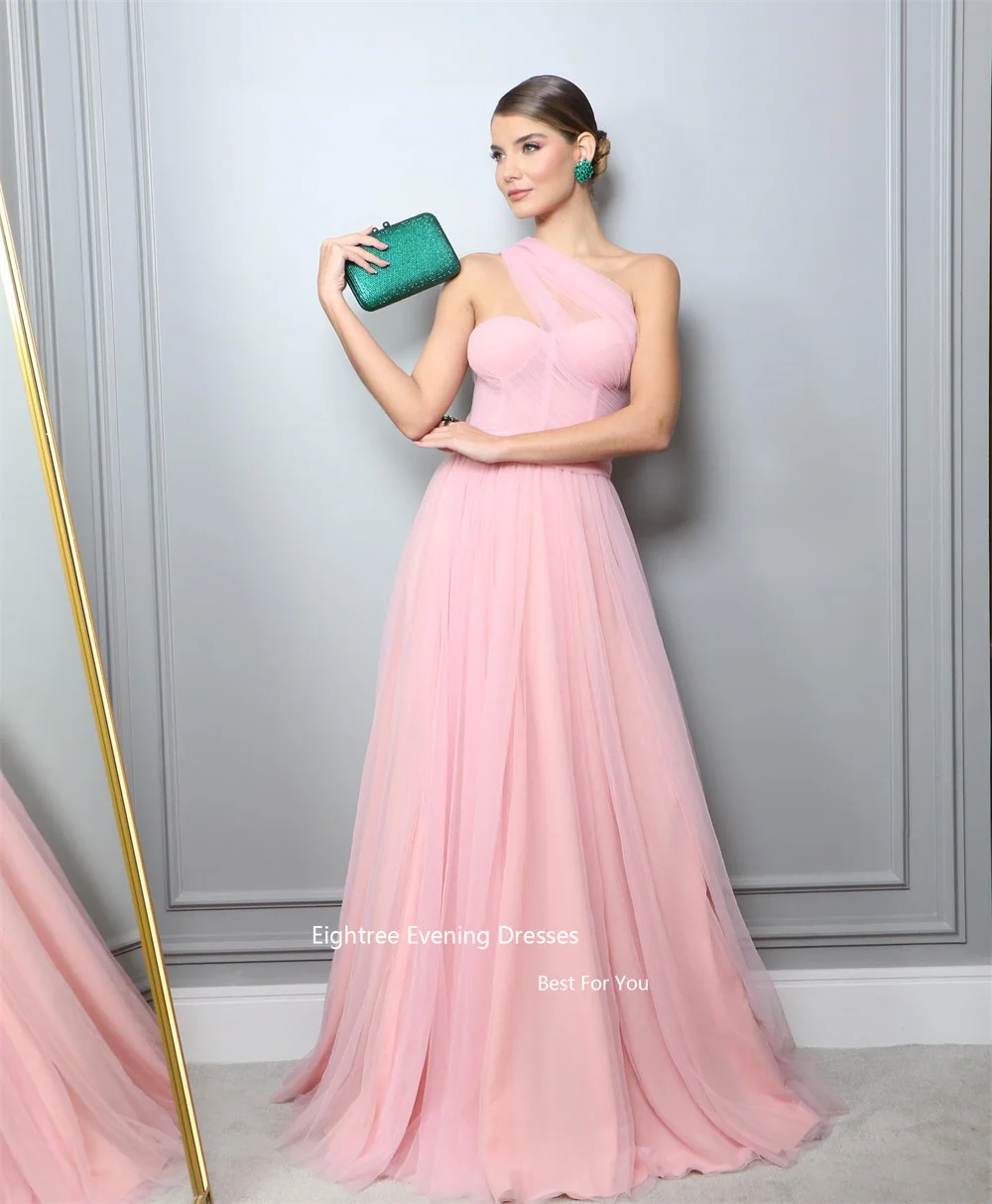 Eightree rózsaszín estélyi ruhák tüll hosszú A vonal kedvesem rakott vestidos de noche vestidos de fiesta elegantes para mujer 2023 - 3